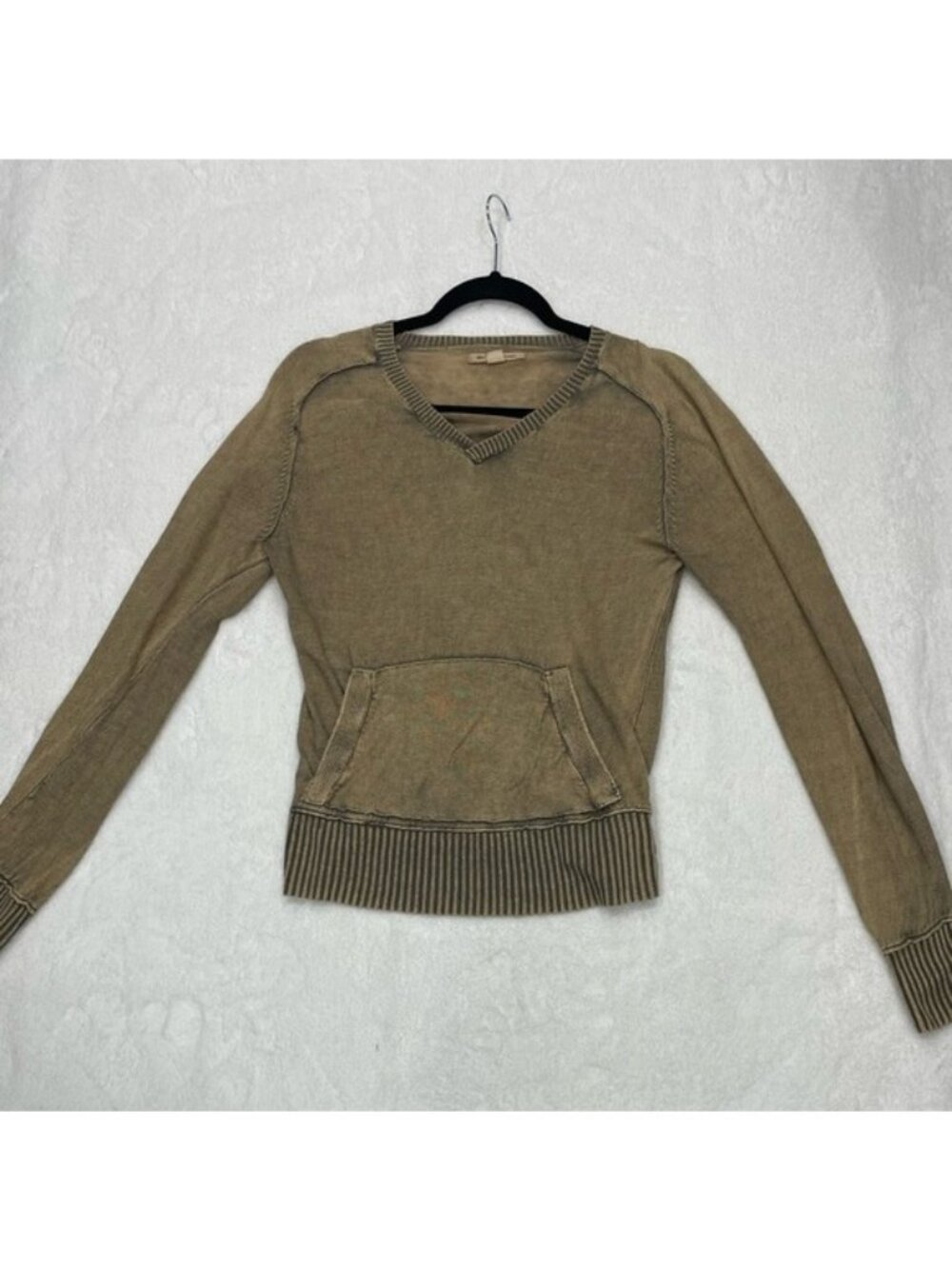 John Varvatos V-Neck Linen Sweater Beige Women’s Small